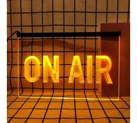 KEYQEEN On Air insegna al Neon per Decorazioni murali, luci al Neon a LED dimmerabili alimentate Tramite USB per la Sala di Trasmissione dello Studio della Stazione Radio,Arancia,60x40cm