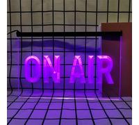 KEYQEEN On Air insegna al Neon per Decorazioni murali, luci al Neon a LED dimmerabili alimentate Tramite USB per la Sala di Trasmissione dello Studio della Stazione Radio,Viola,40x30cm