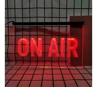 KEYQEEN On Air insegna al Neon per Decorazioni murali, luci al Neon a LED dimmerabili alimentate Tramite USB per la Sala di Trasmissione dello Studio della Stazione Radio,Rosso,40x30cm