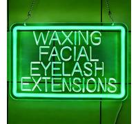 KEYQEEN Please Pay Here Insegna al Neon, Centro Commerciale, Negozio, Bar, luci al Neon LED USB dimmerabili, bancone Cassa, insegne Decorative da Parete,Verde,50x33cm