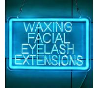 KEYQEEN Please Pay Here Insegna al Neon, Centro Commerciale, Negozio, Bar, luci al Neon LED USB dimmerabili, bancone Cassa, insegne Decorative da Parete,Ice Blue,40x27cm