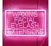 KEYQEEN Please Pay Here Insegna al Neon, Centro Commerciale, Negozio, Bar, luci al Neon LED USB dimmerabili, bancone Cassa, insegne Decorative da Parete,Rosa,50x33cm