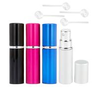 KEYRI 4 Pezzi Porta Profumo Da Viaggio 10ml, Atomizzatore di Profumo Dispenser Portatile Portatile Flacone Spray Profumo da Viaggio Bottiglia Profumo Ricaricabile (Nero+Bianco+Rosa Ross Argento)