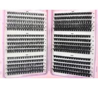 KEYRI 580 Pezzi Ciglia Finte Naturali Individual Eyelashes 30-40-50-60-80-100D Curl con Separatore per Ciglia, Spazzolino e Pinzette Cluster Lashes per Ragazze e Donne (Kit, 30D-100D)