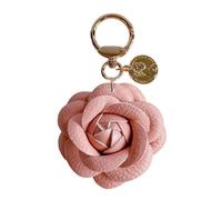 Keyring Charm - Leather Flower Shape, Keyring Pendant, Keychain For Purse Indoor Outdoor Traveling School Leisure Kids Boys Girls Teens Adults Stylish Durable Gift