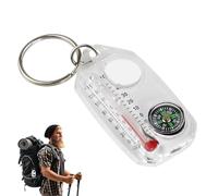 Keyring - Pocket Sized Survival Tool Thermometer, Lightweight Compass Keychain | Handy Outdoor Gear Navigation, Campeggio, Hiking, Preparedness Travel Backup Direction Tracker