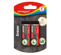 Keyroad Eraser - Gomma da cancellare, 2 pezzi, per bambini, blister, nero