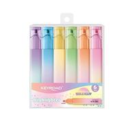 KEYROAD Evidenziatore / 4 mm/per ufficio/per la scuola/per il lavoro/alloggiamento opalescente/colori intensi/marcatura precisa/punta a cuneo/per studenti/6 pezzi per confezione/mix di colori