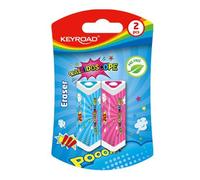 Keyroad KR971852 - Gomma universale triangolare, 2 pezzi, blister, colori misti, in gomma termoplastica, alta qualità, per bambini piccoli e divertenti