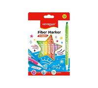 KEYROAD Marcatori in fibra/colori vivaci/cancellare/12 pezzi per confezione/mix di colori/per studenti/per asilo, scuola, università