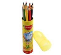 Keyroad Pastelli colorati a forma triangolare - 12 pezzi - colori misti/adulti e bambini/ideali per libri da colorare foro da appendere/in un tubo di metallo, comoda impugnatura per palmo