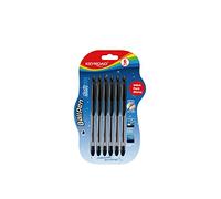 KeyRoad Penna a sfera 0,7 mm/6 pezzi/inchiostro nero/foro per appendere blister/ufficio prescolare e scuola/colore: nero/con manico ergonomico