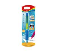 Keyroad Penna a sfera a pressione 1,0 mm/1 pezzo/foro per appendere/blister/ballpoint pen kuli/per mancini e destrimani/cassa colorata/inchiostro blu/ufficio prescolare e scuola