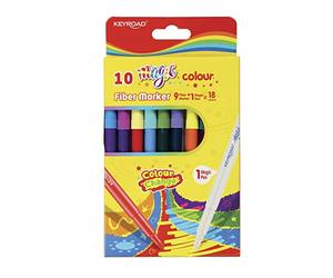 KeyRoad Pennarelli per la scuola Magic Colour / 9 pezzi e 1 pz Magic = 18 colori/pennarelli con foro per appendere/adulti e bambini/perfetti per lavori scolastici/a prova di bambino