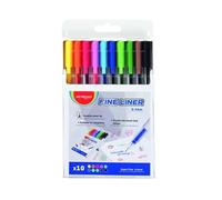 KEYROAD Set fineliner, punta da 0,4 mm, ideale per disegnare, disegnare e scrivere, non si secca, punte in metallo, inchiostro inodore, scatola di plastica, mix di colori