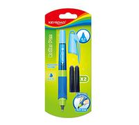 Keyroad SMOOZZY WRITER Penna Roller Ergonomica 0.7mm/Inchiostro Blu Incluso 2 Cartucce/Impugnatura in Gomma Antiscivolo/Colori Misti, Assortiti (Blu/Rosa)