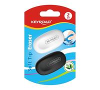 KEYROAD Soft Tip - Set di gomme da cancellare, impugnatura ergonomica, senza PVC, per matite, ufficio e scuola, 2 pezzi per confezione, 51 x 28 x 10 mm, mix di colori, scelta casuale