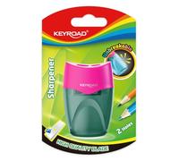 Keyroad Temperamatite in plastica, infrangibile, doppio temperamatite, temperamatite con contenitore, blister, mix di colori