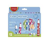 KEYROAD Washable Markers for Children - Box of 12 - Decorated Case - Triangular Tip - Sturdy and Ergonomic Design - Ideal for Drawing - School Supplies