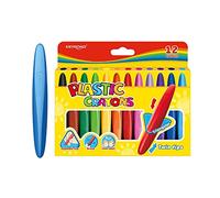Keyroad Wax Crayons/Twin Tips/Triangular - 12 Pieces/Mixed Colours/Comfortable Palm Grip Drawing Pen for Toddlers and Children Safe and Non-Toxic/Child Safe