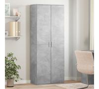 Keyroto Armadio Portascope Armadio Salvaspazio Armadio 2 Ante Armadio Multiuso in Legno Multistrato Grigio Cemento 70x35x180 cm