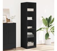 Keyroto Armadio Portascope Guardaroba Portascarpe Armadio Salvaspazio Armadio Multiuso in Legno Multistrato Nero 50x50x200 cm