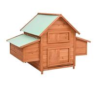 Keyroto Pollaio da Esterno Pollaio per Galline da Esterno Pollaio con Casetta Pollaio in Legno Massello di Abete 152x96x110 cm