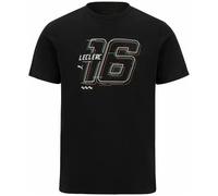 Keyru Men's Charles Leclerc #16 Black T-Shirt Racing Black L