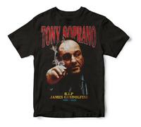 Keyru Tony Soprano T Shirt Funny Birthday Cotton Tee Vintage Gift for Men Black L