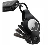 KeySmart Air - Portachiavi compatto per Airtag - Organizzatore chiavi e custodia per Apple Airtag, Nero