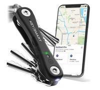 KeySmart iPro Localizzatore di Chiavi con Suono - Portachiavi Organizzatore di Chiavi, Compatibile con l’App Apple Find My, Portachiavi Compatto, Tracker per Chiavi(Fino a 14 Chiavi, Nero)
