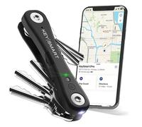 KeySmart iPro Localizzatore di Chiavi con Suono - Portachiavi Organizzatore di Chiavi, Compatibile con l’App Apple Find My, Portachiavi Compatto, Tracker per Chiavi(Fino a 14 Chiavi, Nero)