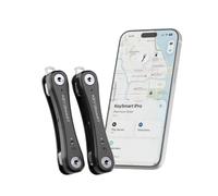 KeySmart iPro - Trova chiavi con suono, portachiavi compatibile con Apple Find My App, organizer per chiavi, batteria ricaricabile, può contenere fino a 14 chiavi, colore nero, confezione da 2