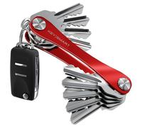 KeySmart - Portachiavi e organizzatore di chiavi compatto (max. 14 chiavi, Rossa)