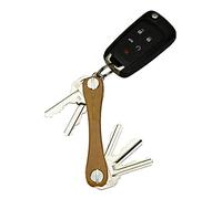 KeySmart Portachiavi - Organizzatore Compatto per Chiavi, Portachiavi Minimalista EDC senza Ingombri, Anello per Chiavi Auto, Espandibile (fino a 8 chiavi, Pelle Marrone)