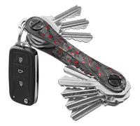 KeySmart Portachiavi - Organizzatore Compatto per Chiavi, Portachiavi Minimalista EDC senza Ingombri, Anello per Chiavi Auto (fino a 14 chiavi, Fibra di Carbonio Forgiata Rossa)
