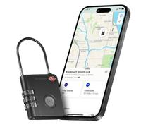 KeySmart SmartLock - Lucchetto per bagagli approvato TSA, compatibile con Apple Find My App, localizzatore GPS Bluetooth, resistente all'acqua, blocca le valigie e tienilo traccia