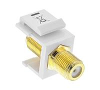 Keystone - Adattatore di collegamento per cavo satellitare, 2 prese F, colore: Bianco