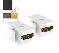 Keystone Jack Adapter - 2 pezzi modulo presa a muro, mini jack Keystone ABS, adattatore connettore Ethernet con design di estensione testa dritta, jack di rete per dispositivi di streaming TV e
