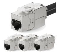 Keystone Jack Cat 7, Ethernet, schermato, 10G, 4 pezzi, presa muro, RJ45