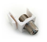 Keystone module with F/F (barrel) socket, white, 10 pieces
