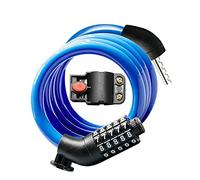 KEYSTP Lucchetto per bicicletta con combinazione, lucchetto antifurto ad alta sicurezza a 5 cifre ripristinabile con combinazione antifurto e staffa di montaggio per biciclette e scooter (blu)