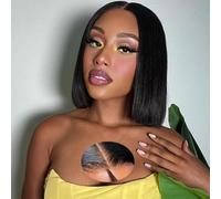 Keytac Parrucca Bob capelli umani senza colla Wear and Go Pre pizzicata Pre Tagliata Diritta Bob Anteriore in pizzo Parrucche per le donne 5x5 Hd Chiusura in pizzo Bob Parrucca capelli vergini