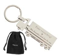 KEYU Portachiavi con angelo custode per camion, regalo per autisti di camion, portachiavi con scritta in lingua tedesca "Glücker Auto", piccolo portafortuna, Abbiamo bisogno qui da noi, Taglia unica