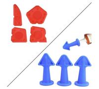 KEYU® Set Raschietti e Beccucci per Silicone | Spatola per Fughe | Raschietto Rimuovi Silicone | Beccucci per Cartucce di Silicone (Set spatole e beccucci)