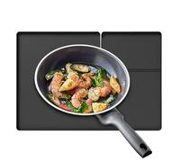 Keyubria Copriasciugatrice per La Parte Superiore - con Foro di Raccolta Pelucchi Copriasciugatrice - 46x66 cm Silicone Antiscivolo Topper per Lavatrice,per Piano di Lavoro Cucina