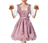 Keyubria Costume Tedesco Donna,Abito Tedesco Bavarese Per Carnevale Halloween - Gonna Per Cosplay Con Camicia e Grembiule Per Feste In Maschera Compleanni Eventi Scuola Teatro Servizi Fotografici