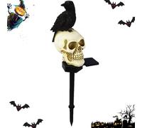 Keyubria Ghost, luci a forma di corvo, in resina, decorazioni per Halloween, illuminazione realistica per interni, casa, giardino, cortile, feste, portico, sentiero, patio, e casa