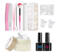 Keyubria Kit per nail art, gel solido per ricostruzione unghie, motivi intagliati per unghie, soluzione per manicure per donne, principianti, salone professionale per uso domestico