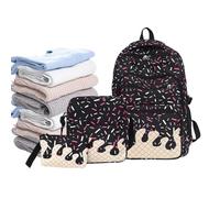 Keyubria Set Zaino Kawaii Set di 3 Borse a Scomparti Estetica